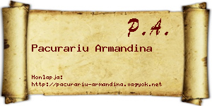 Pacurariu Armandina névjegykártya